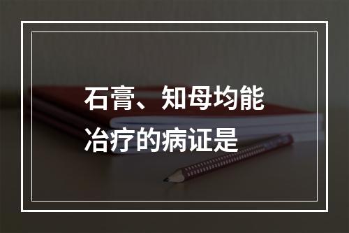 石膏、知母均能冶疗的病证是