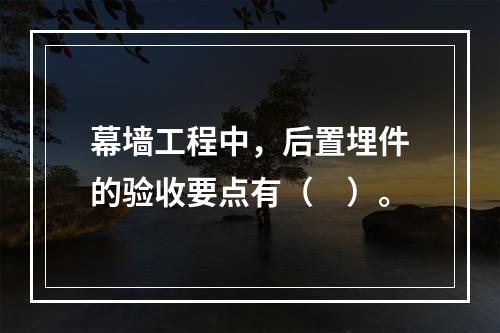 幕墙工程中，后置埋件的验收要点有（　）。