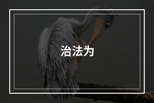 治法为