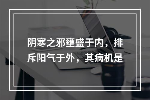 阴寒之邪壅盛于内，排斥阳气于外，其病机是