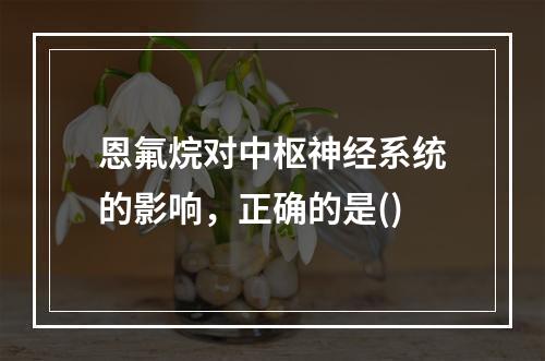 恩氟烷对中枢神经系统的影响，正确的是()