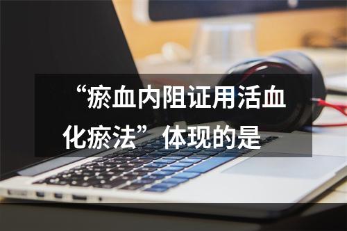 “瘀血内阻证用活血化瘀法”体现的是