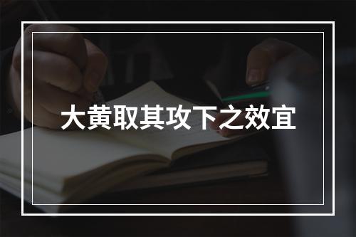 大黄取其攻下之效宜