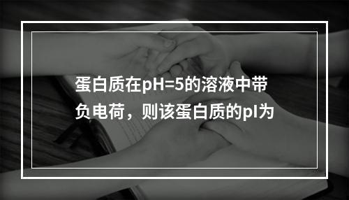 蛋白质在pH=5的溶液中带负电荷，则该蛋白质的pI为