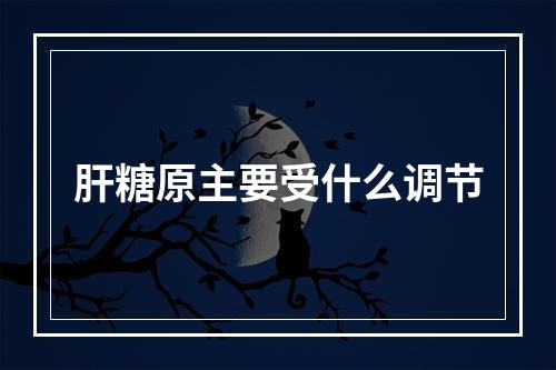 肝糖原主要受什么调节