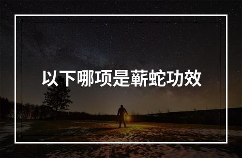 以下哪项是蕲蛇功效