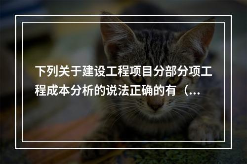 下列关于建设工程项目分部分项工程成本分析的说法正确的有（　）