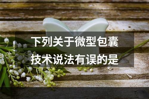 下列关于微型包囊技术说法有误的是