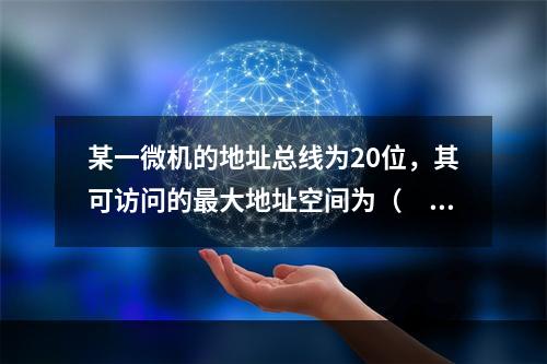 某一微机的地址总线为20位，其可访问的最大地址空间为（　　