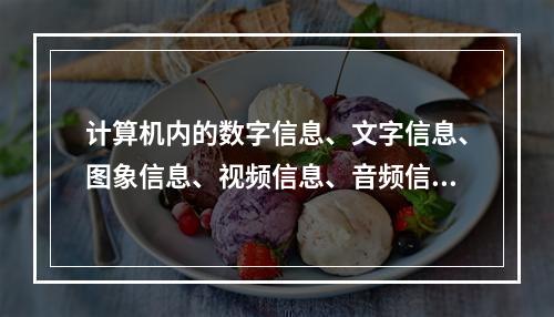 计算机内的数字信息、文字信息、图象信息、视频信息、音频信息等