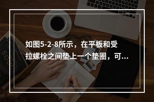 如图5-2-8所示，在平板和受拉螺栓之间垫上一个垫圈，可以