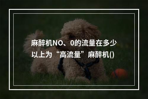 麻醉机NO、0的流量在多少以上为“高流量”麻醉机()