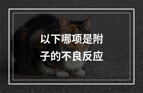 以下哪项是附子的不良反应