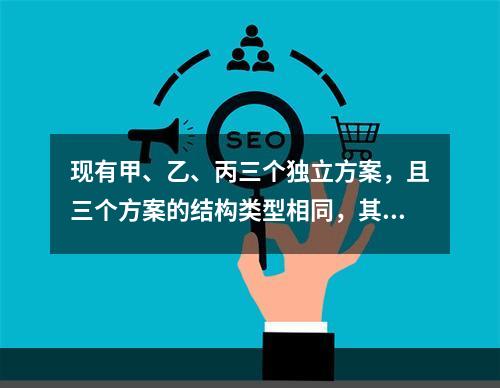 现有甲、乙、丙三个独立方案，且三个方案的结构类型相同，其三