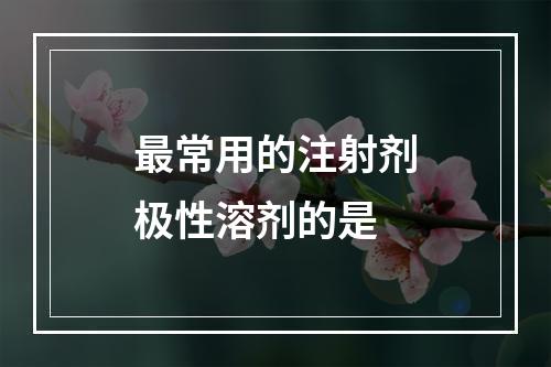 最常用的注射剂极性溶剂的是