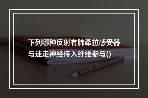 下列哪种反射有肺牵拉感受器与迷走神经传入纤维参与()