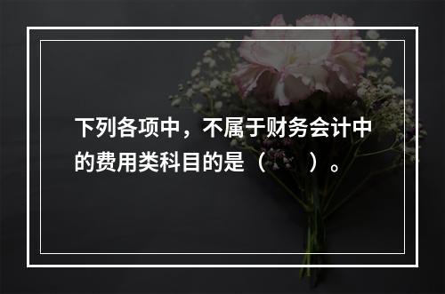 下列各项中，不属于财务会计中的费用类科目的是（　　）。