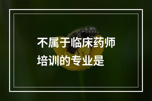 不属于临床药师培训的专业是