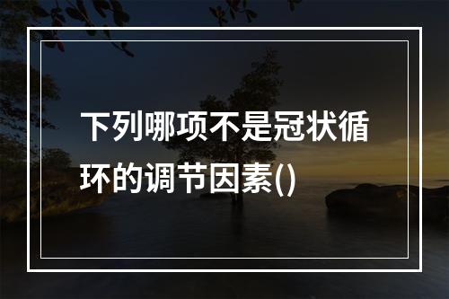 下列哪项不是冠状循环的调节因素()