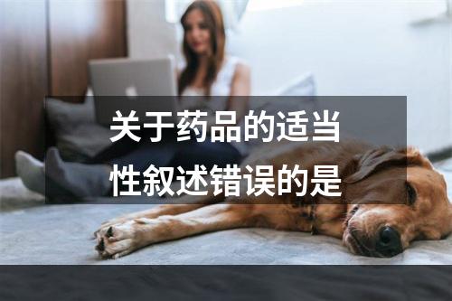 关于药品的适当性叙述错误的是