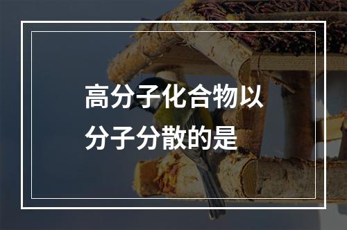 高分子化合物以分子分散的是