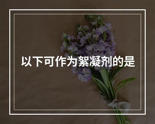 以下可作为絮凝剂的是