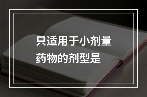 只适用于小剂量药物的剂型是