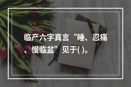 临产六字真言“睡、忍痛、慢临盆”见于( )。