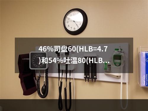 46%司盘60(HLB=4.7)和54%吐温80(HLB=1