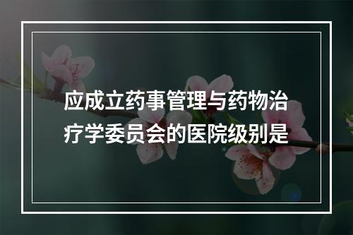 应成立药事管理与药物治疗学委员会的医院级别是