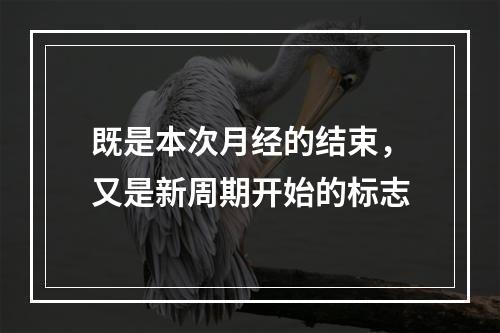 既是本次月经的结束，又是新周期开始的标志