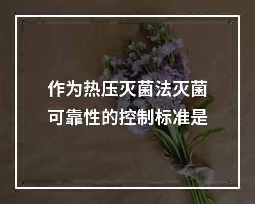 作为热压灭菌法灭菌可靠性的控制标准是