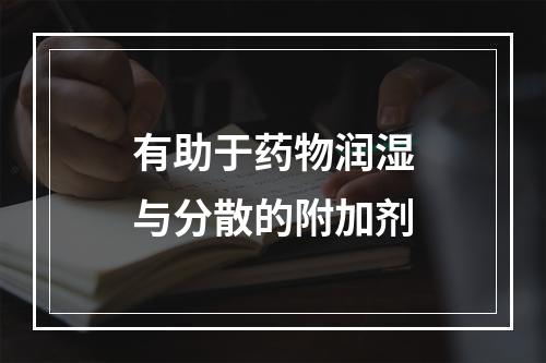 有助于药物润湿与分散的附加剂