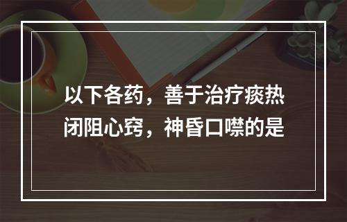 以下各药，善于治疗痰热闭阻心窍，神昏口噤的是