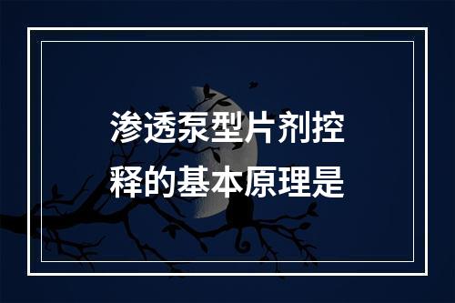 渗透泵型片剂控释的基本原理是