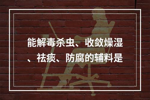 能解毒杀虫、收敛燥湿、祛痰、防腐的辅料是