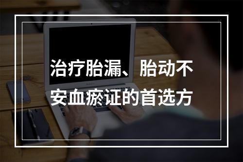 治疗胎漏、胎动不安血瘀证的首选方