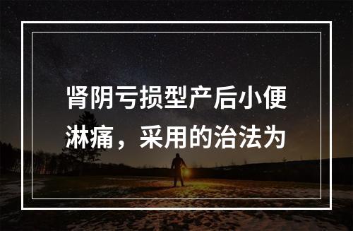 肾阴亏损型产后小便淋痛，采用的治法为