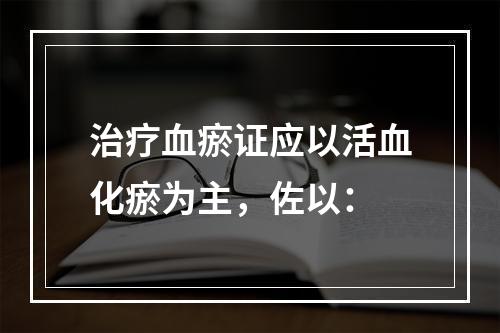 治疗血瘀证应以活血化瘀为主，佐以：