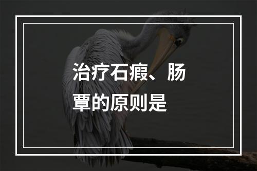 治疗石瘕、肠覃的原则是