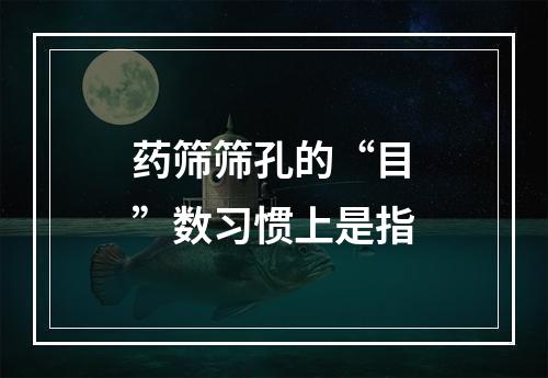 药筛筛孔的“目”数习惯上是指