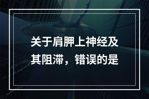 关于肩胛上神经及其阻滞，错误的是