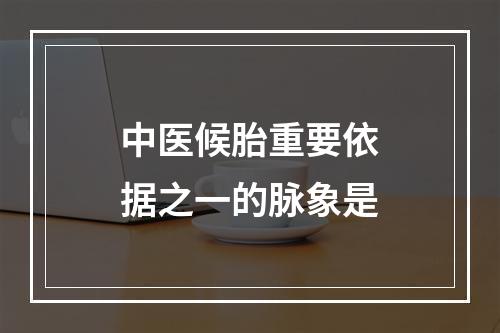 中医候胎重要依据之一的脉象是