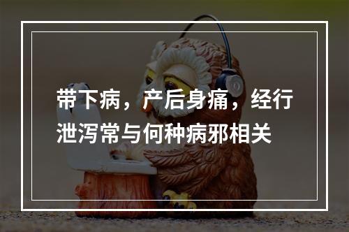 带下病，产后身痛，经行泄泻常与何种病邪相关