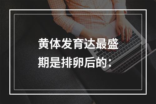 黄体发育达最盛期是排卵后的：