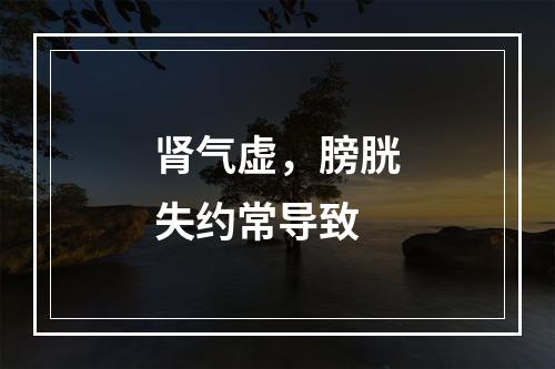 肾气虚，膀胱失约常导致