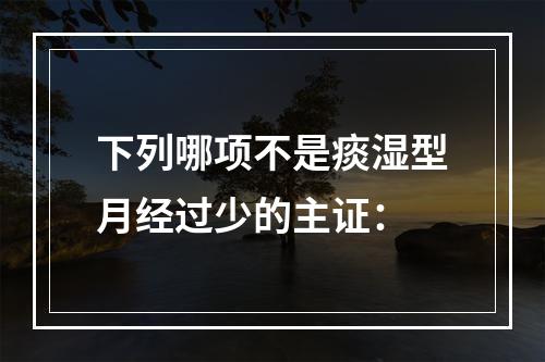 下列哪项不是痰湿型月经过少的主证：