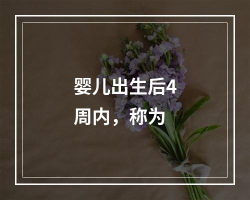 婴儿出生后4周内，称为