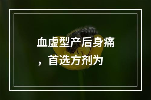 血虚型产后身痛，首选方剂为