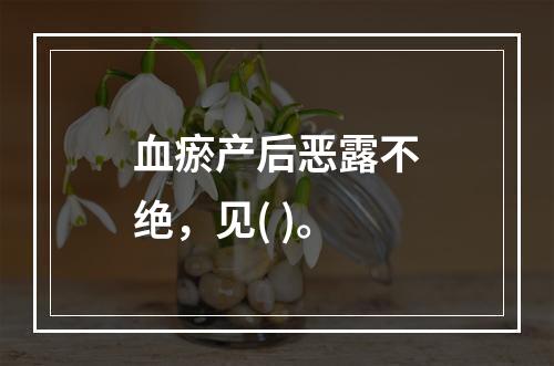 血瘀产后恶露不绝，见( )。